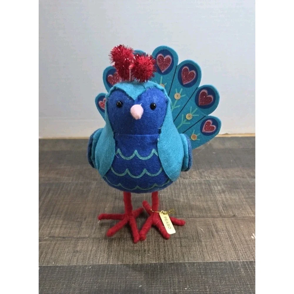 Featherly Friends Felt Blue Bird Valentines 2020 Peabo Peacock MISSING SEQUINS